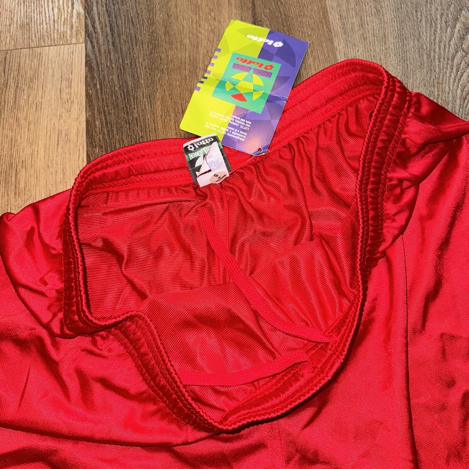 Vtg 90s Lotto Soccer Shorts Mens XL Wet Look Shiny Polyester Glanz Dazzle NOS