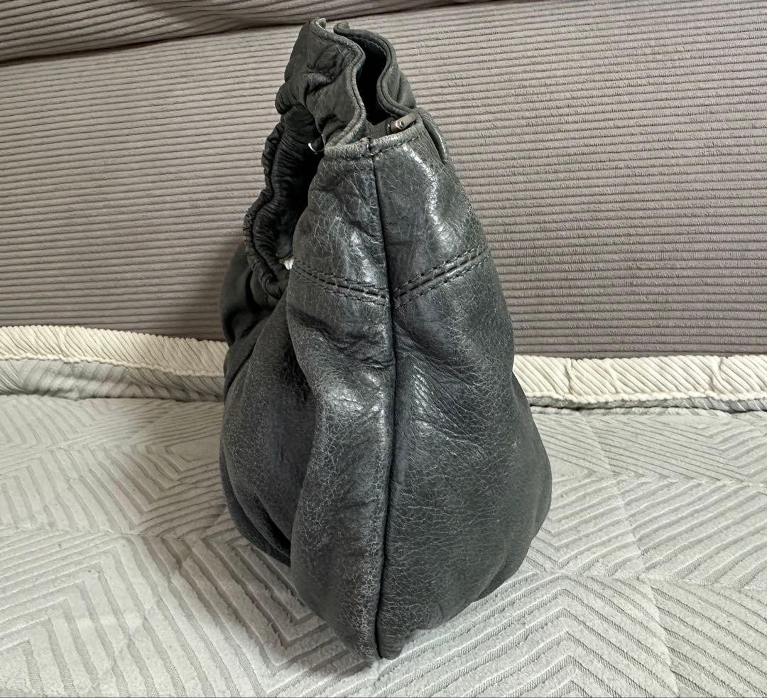 FRANCESCO BIASIA Leather 2way Shoulder Bag Gray