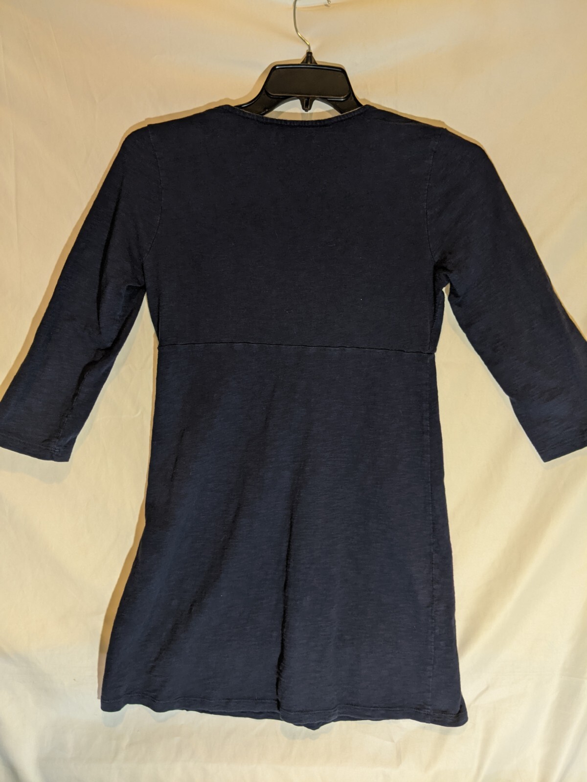 Boden Navy Blue 3/4 Sleeve Gathered Neck Empire Waist Dress Size US 6 UK 10