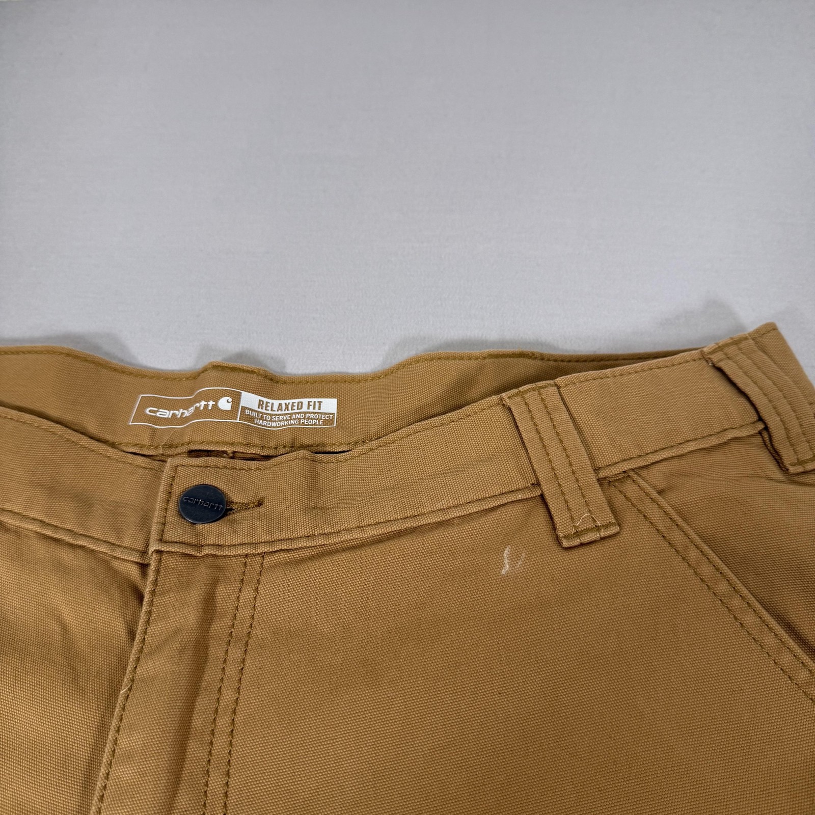Carhartt Pants Mens 38×32 Brown Canvas Double Knee Rugged Flex Utility 102802