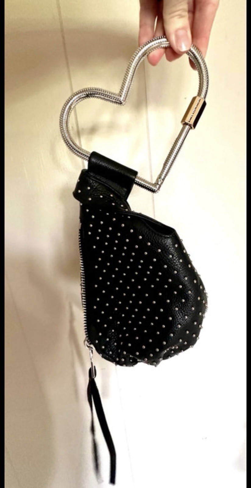Amy Kestenberg Women’s Black Studded heart Wristlet