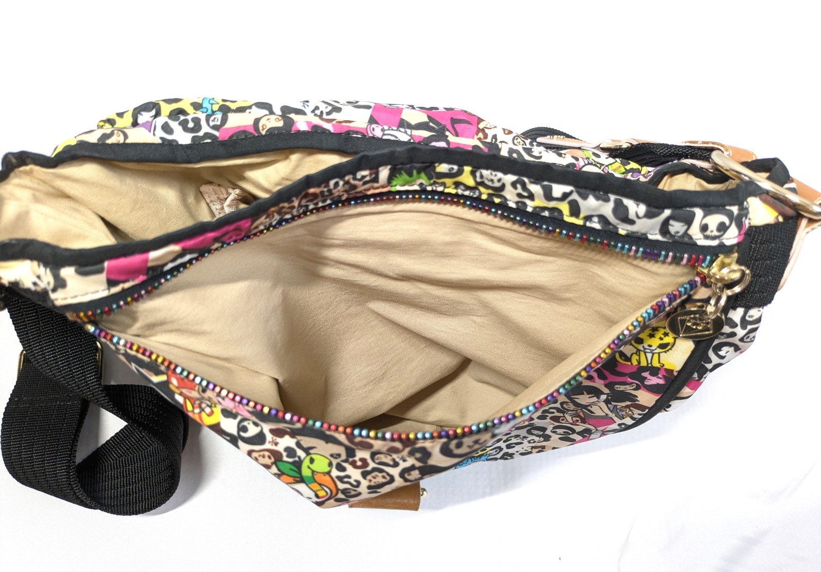 Rare tokidoki Shoulder bag Leopard w/Charm Adios 10 × 10 in Kawaii Excellent