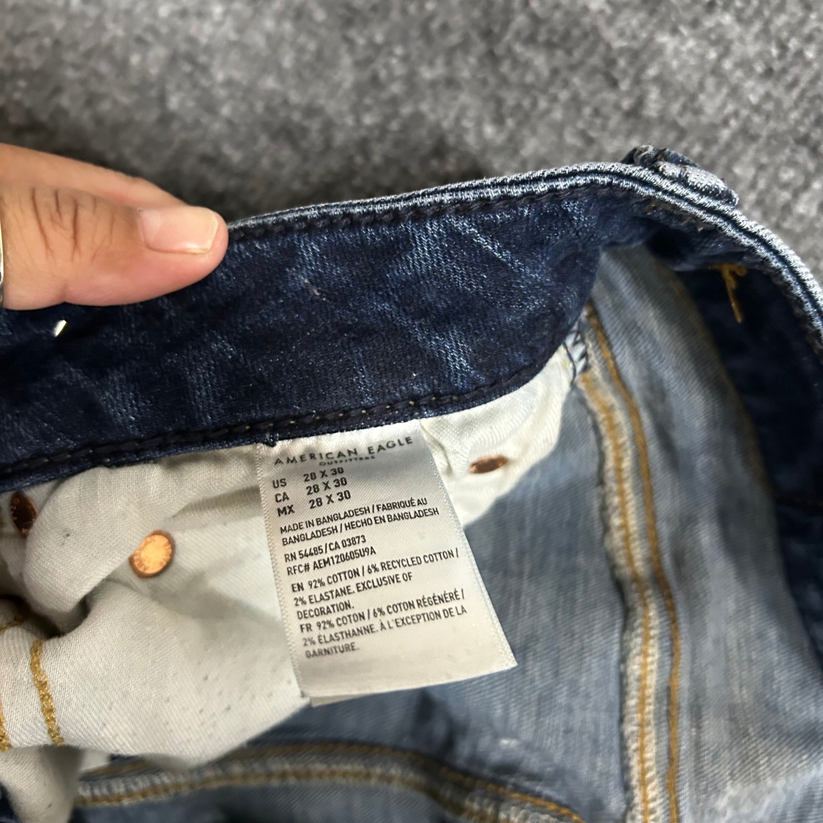 American Eagle Jeans Mens Size 28×30 Blue Airflex Slim Straight Dark Wash