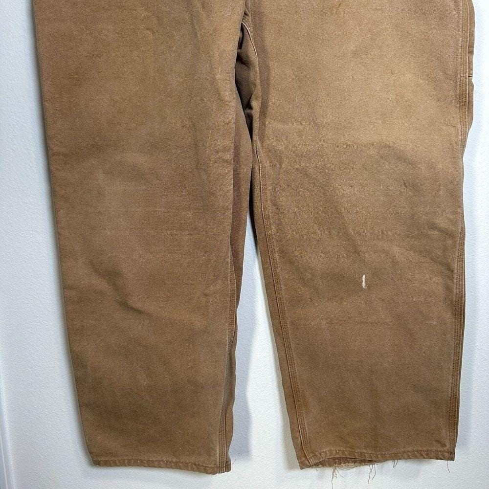 Carhartt Carpenter Pants Mens 44×30 Brown Vintage B11 BRN Duck Canvas Made USA