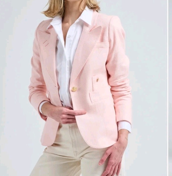 Smythe linen duchess blazer Nwot in Light Pink Size US 4