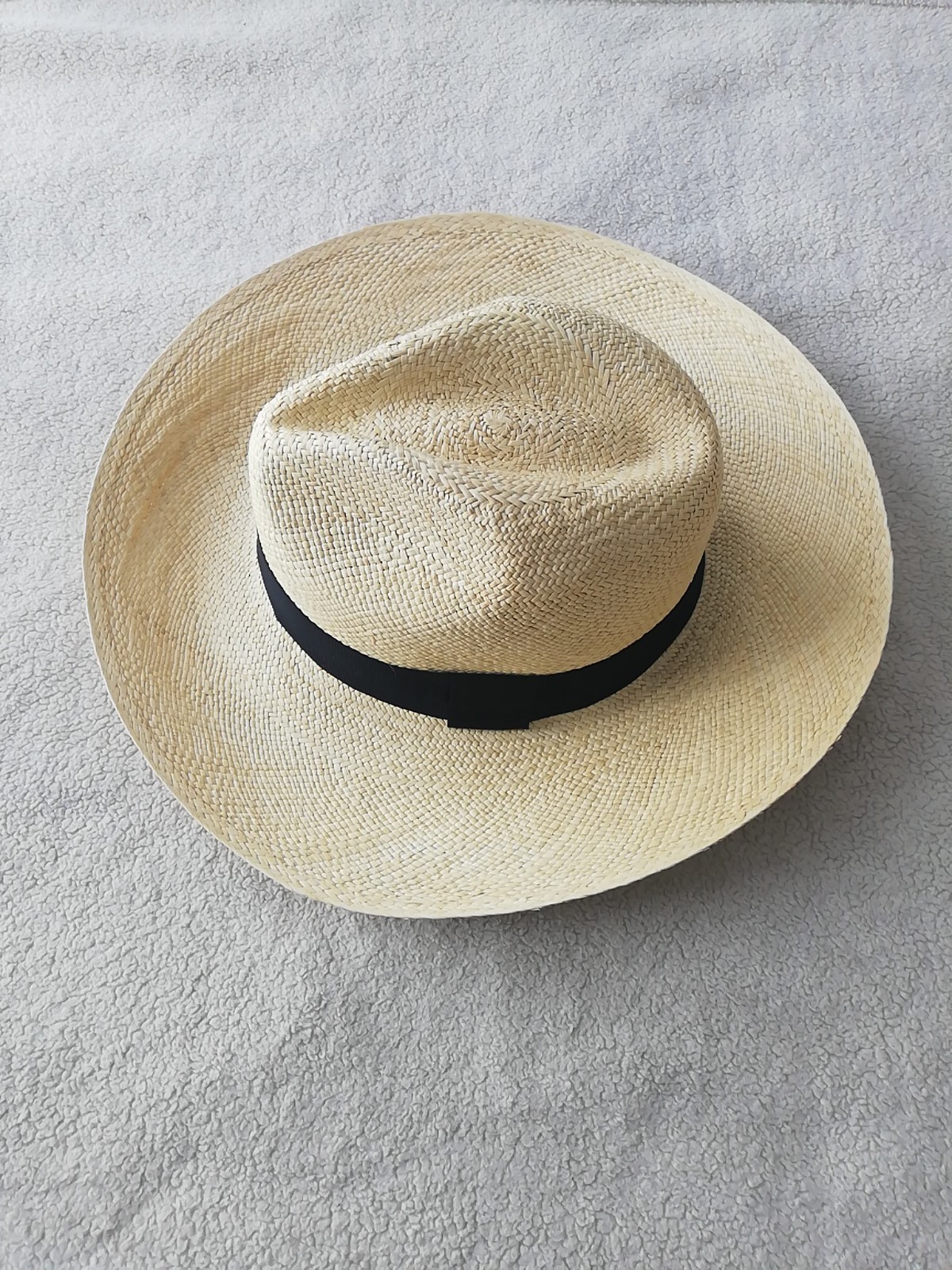 GENUINE ECUADOR HAT “PANAMA HAT” 100% TOQUILLA STRAW LARGE 60Cm CLASSIC BEIGE