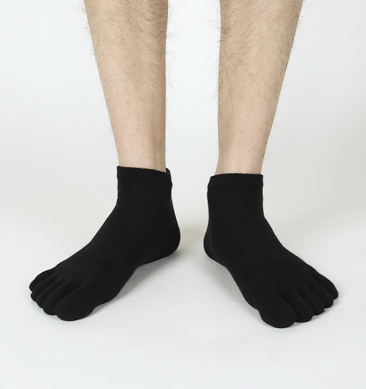 6Pair Men Low Cut Five Finger Toe Casual Breathe Sport Combed Cotton Ankle Socks