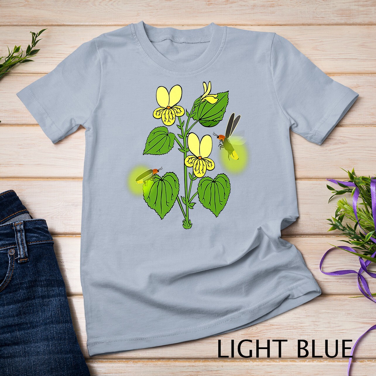 Lightning Bugs and Flowers Bugs Insects Entomology Beetle Premium Unisex T-shirt