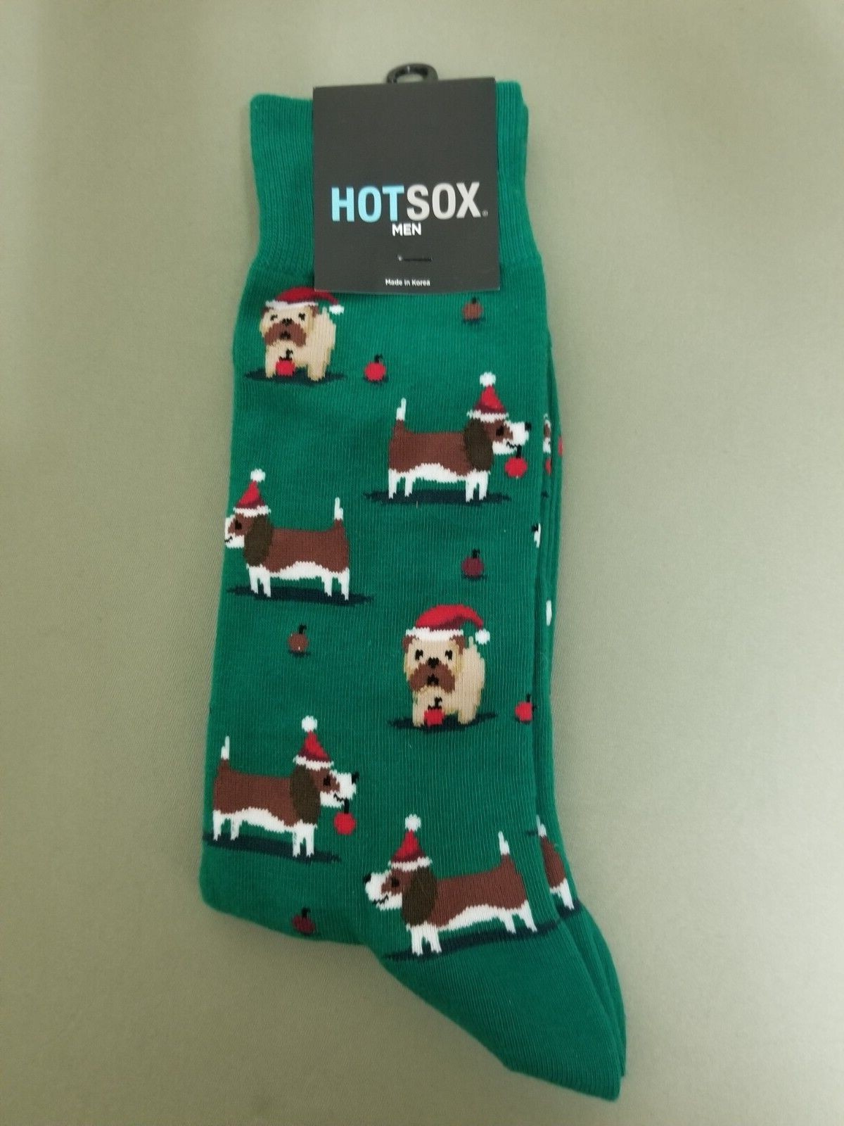New Mens Hotsox Christmas Holiday Dogs Socks.