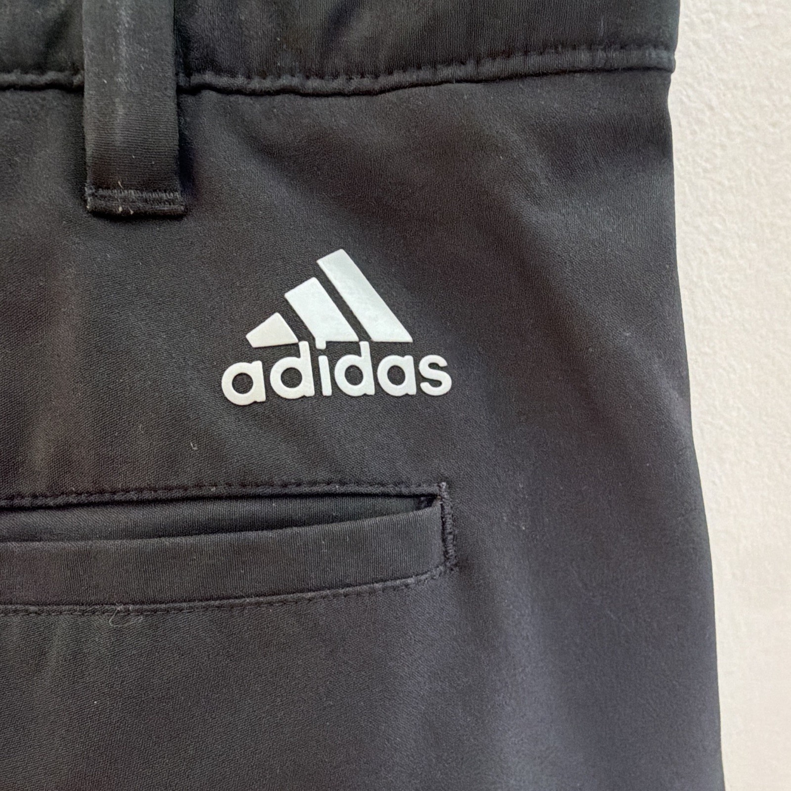 adidas Ultimate365 Men’s Black Pants Size 36 Straight Leg Flat Front Pockets