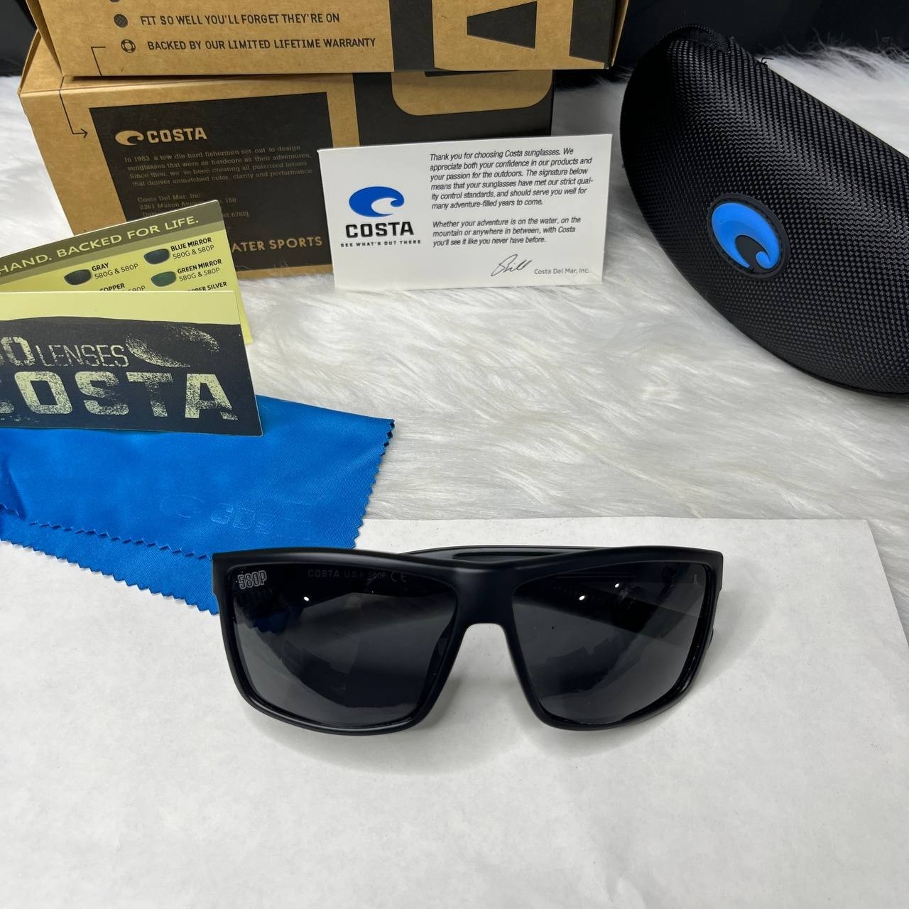 Costa Del Mar Rinconcito Black Frame Matte Black 580P Lens Polarized Sunglasses