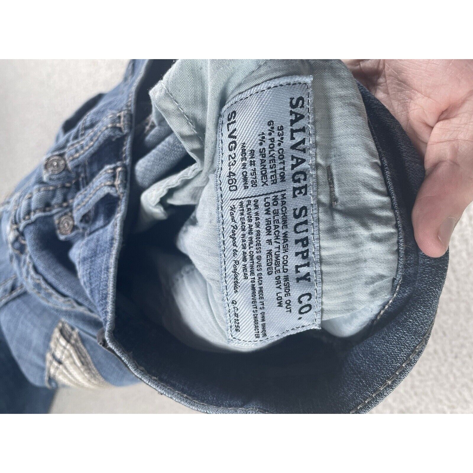 Salvage Buckle Mayhem Jeans Mens 29R 30×30 Blue Denim Distressed Boot Cut Y2K