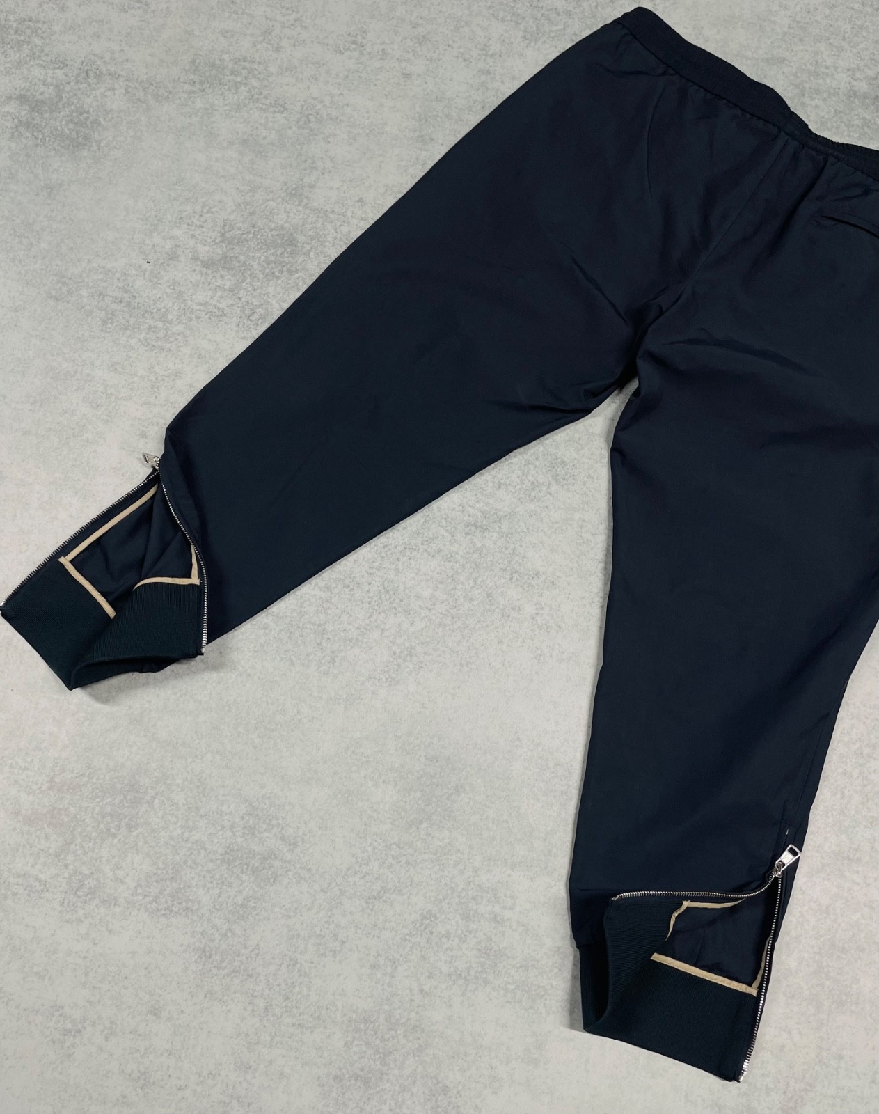 Moncler Men’s Navy Blue Zip Pantalone Sportive Casual Pants Size 52
