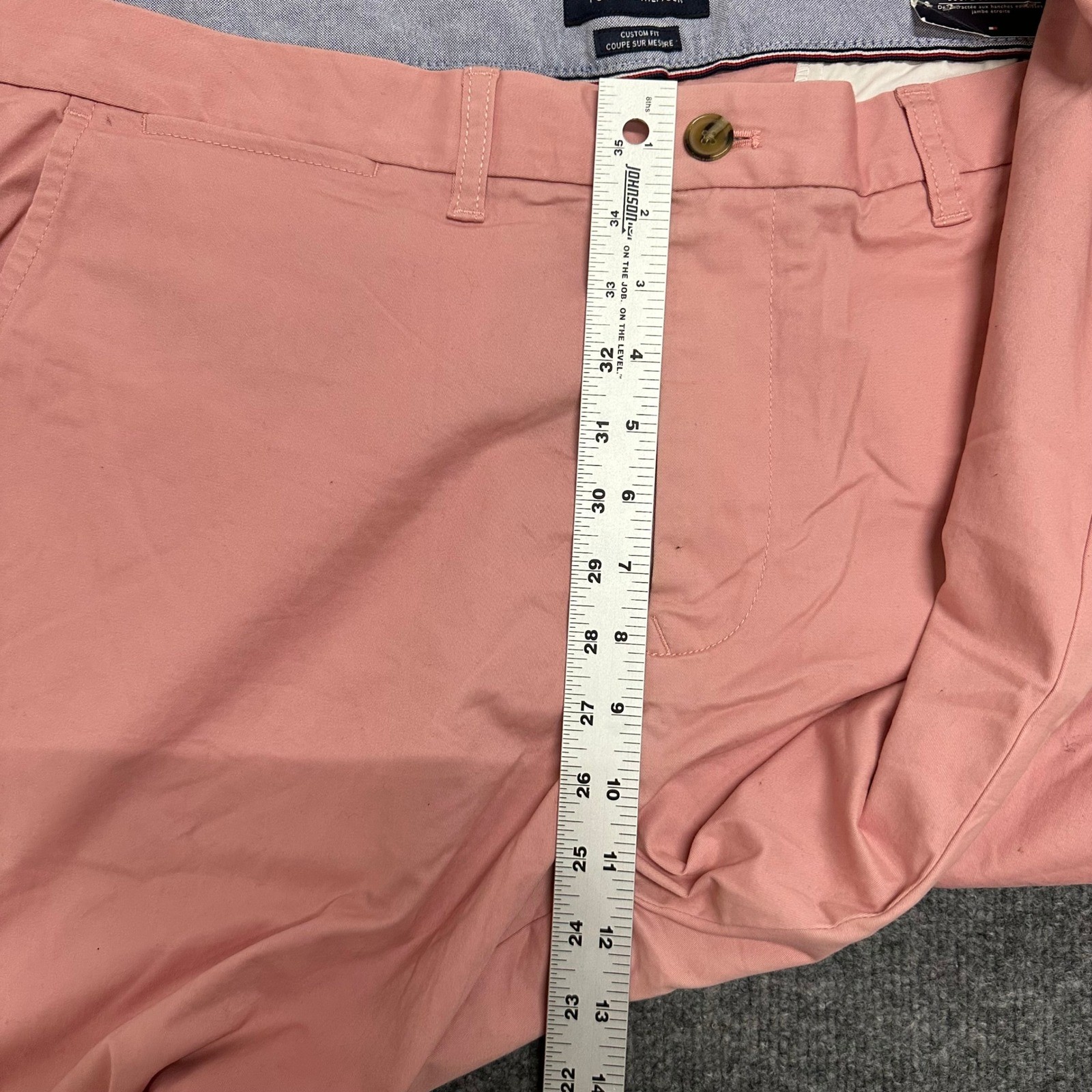 Tommy Hilfiger Chino Pants Mens Size 40/32 Pink THFlex Custom Fit Slim Leg