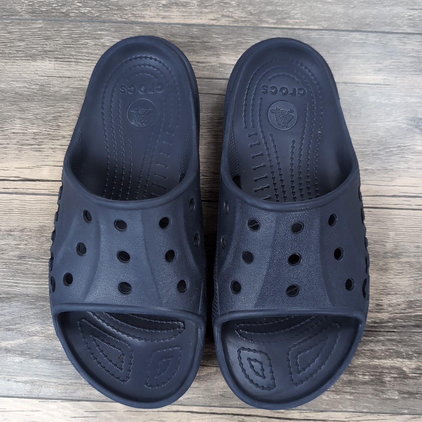 CROCS Unisex Sandals Baya Slide Sz M 7 W 9 Relaxed Fit Navy Blue