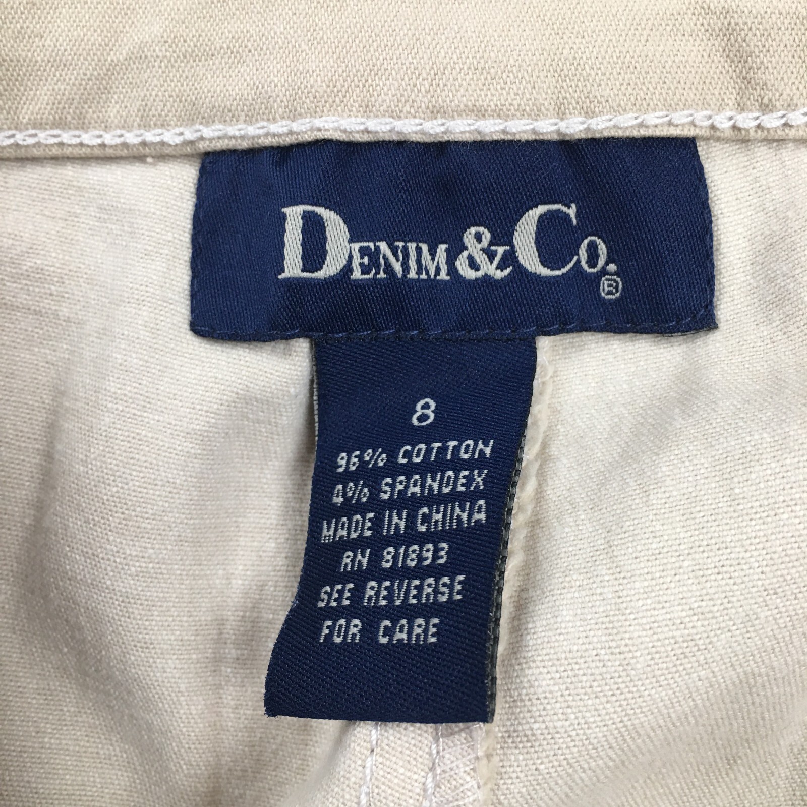 Denim & Co Womens Cargo Pants Sz 8 Above the Waist Crop Straight Stretch NWT