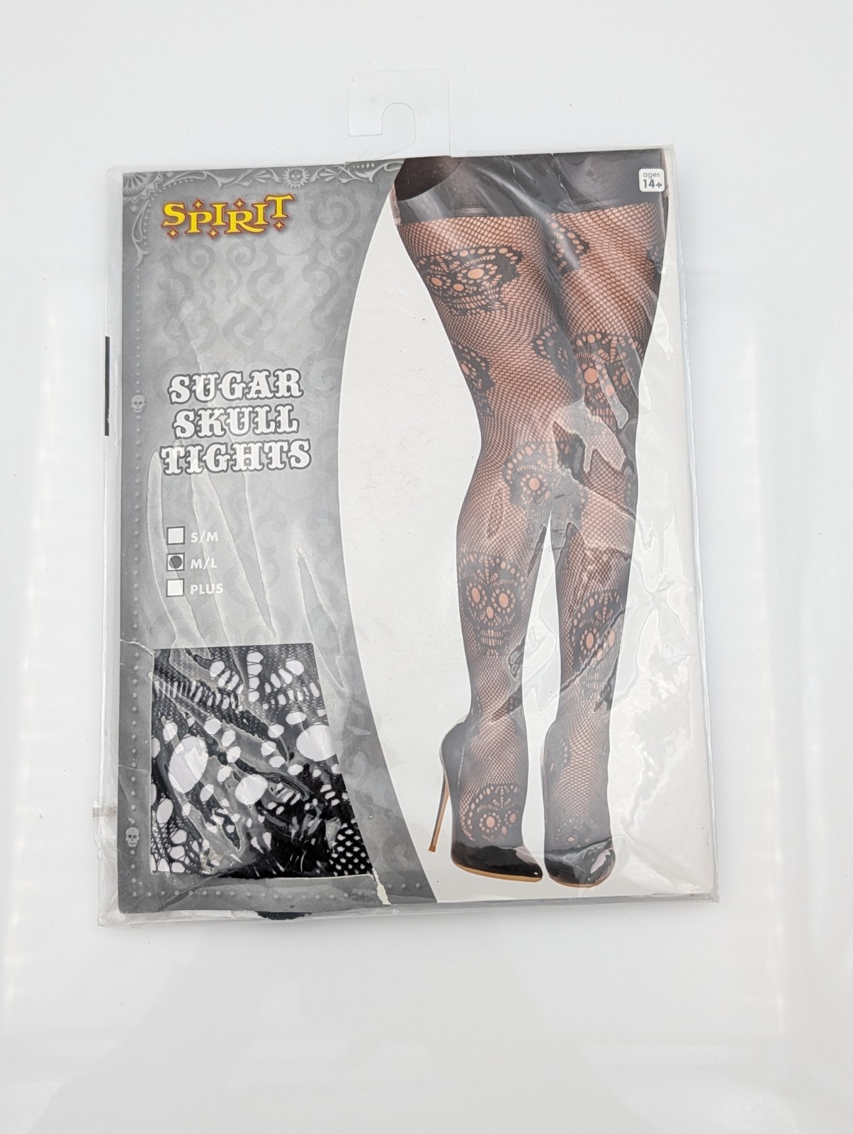 Spirit Halloween Sugar Skull Tights | Black | Size M/L | Costume Accessory