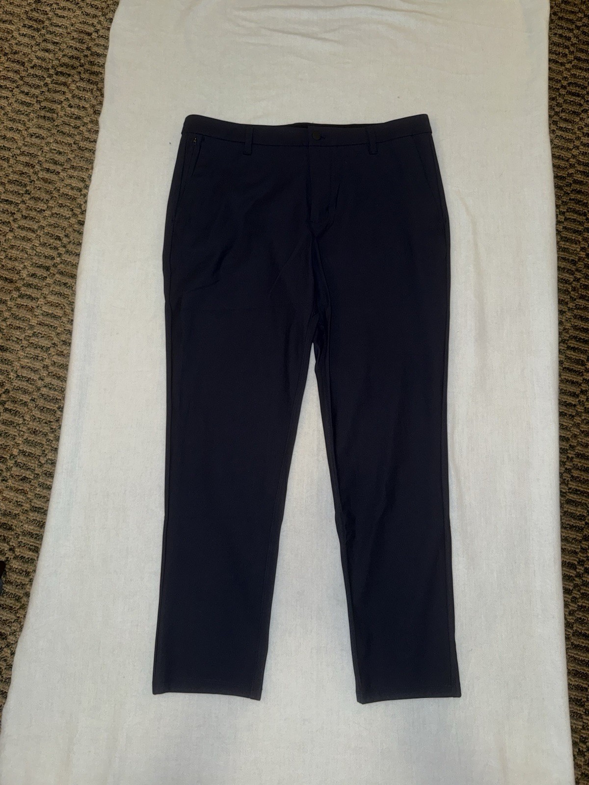 Men’s Navy Blue Infinity Polyester Woven Chino Pants 7 Diamonds, Size 36×30