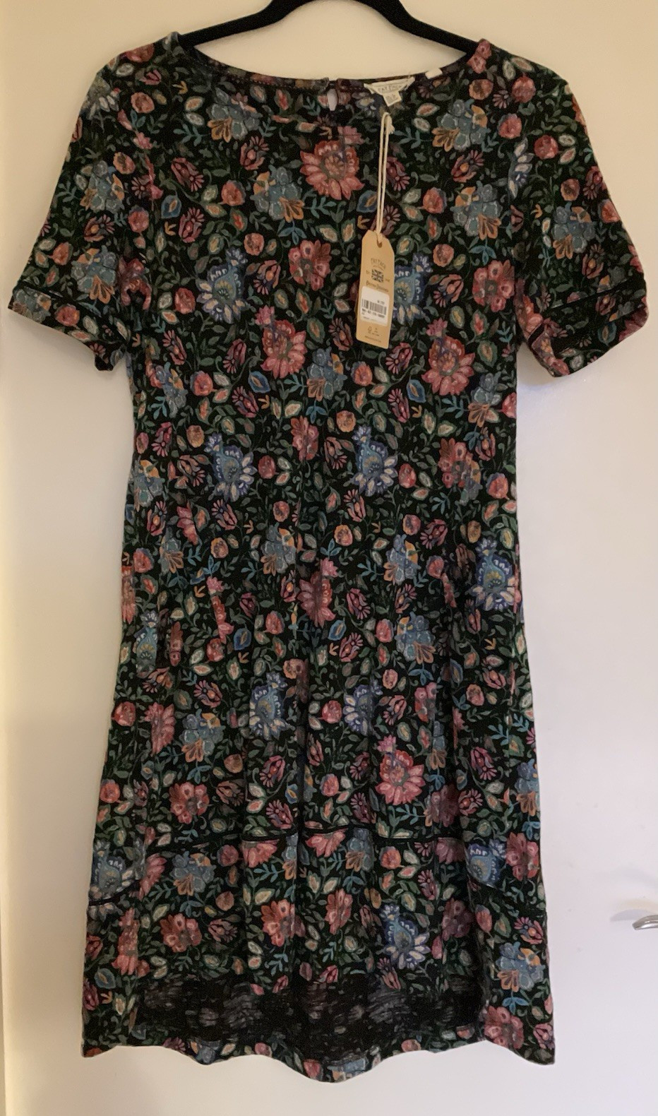 Fat Face Women’s Floral Shift Dress Knee Length Short Sleeve Cotton Modal 8R