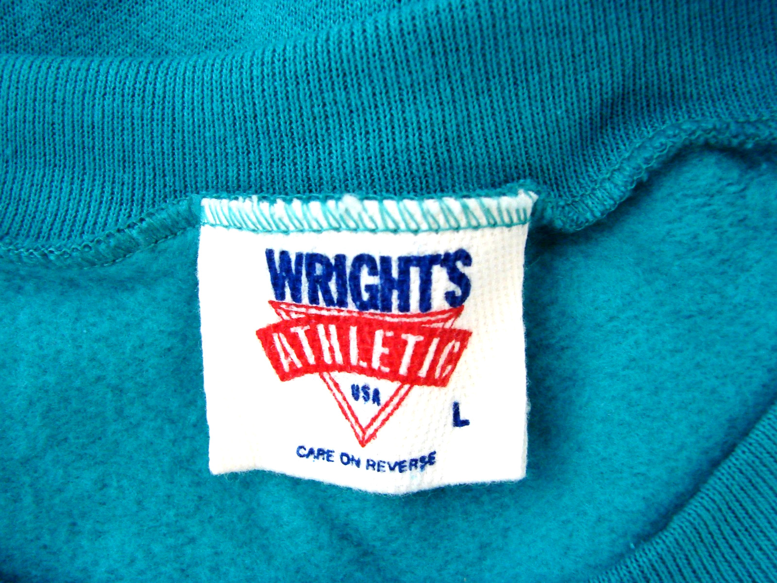 Vtg NOS Wrights Athletic Sleeveless Muscle Gym Sweatshirt Teal Blue Mens Large