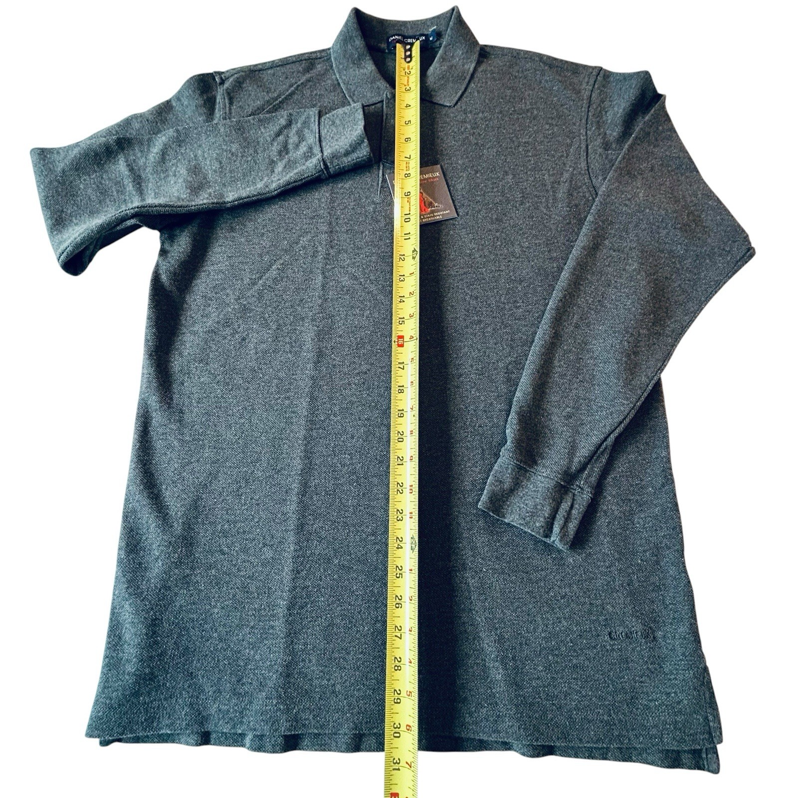 Daniel Cremieux Definitive Shirt Men’s M Gray Long Sleeve Polo 100% Cotton NWT