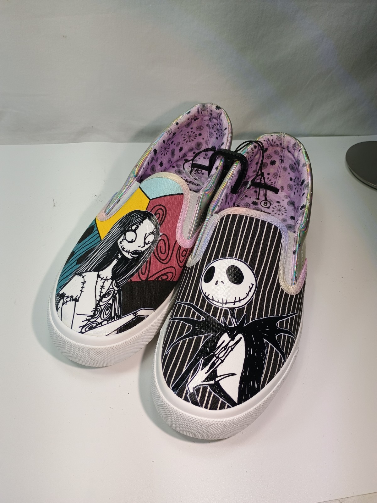 Womens New Disney Nightmare Before Christmas Low Top Slip-On Sneakers Sz 8 Shoes