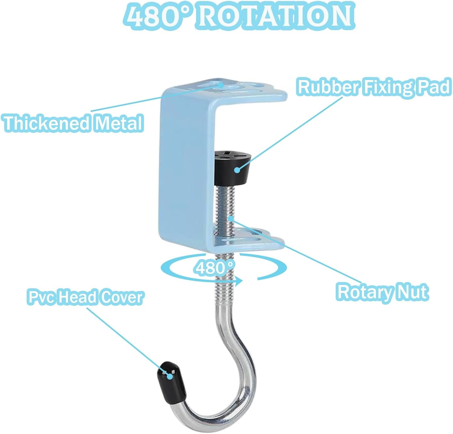 4 Pack Adjustable Purse Hooks for Table & Desk – 50lb Capacity Heavy-Duty Alloy
