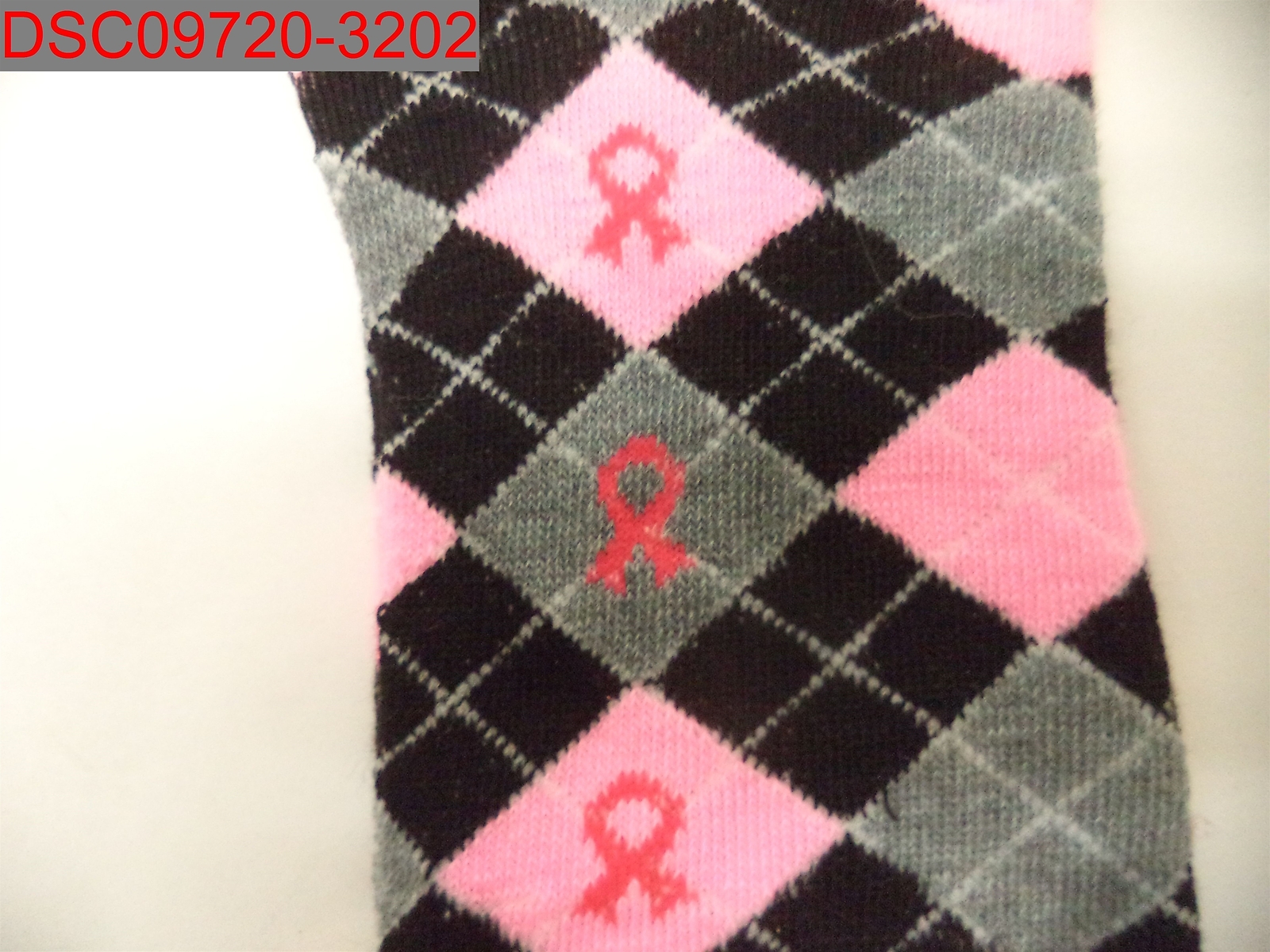 Womens Black, Grey, Pink, Red & White Breast Cancer Awareness Sock 6 Pairs, 9-11
