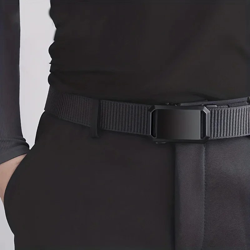 Men’s Tactical Nylon Belt Automatic Ratchet Adjustable, Work, Heavy Duty