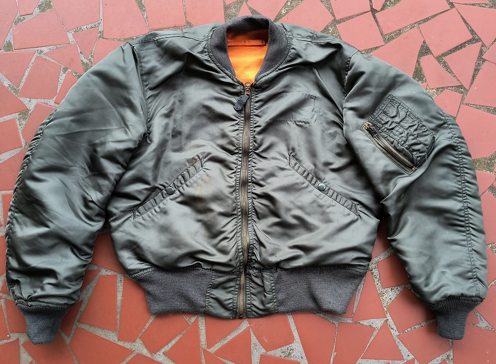 SAGE GREEN L-2B or MA-1 FLIGHT JACKET 100% WOOL REPAIR REPLACEMENT KNIT SET