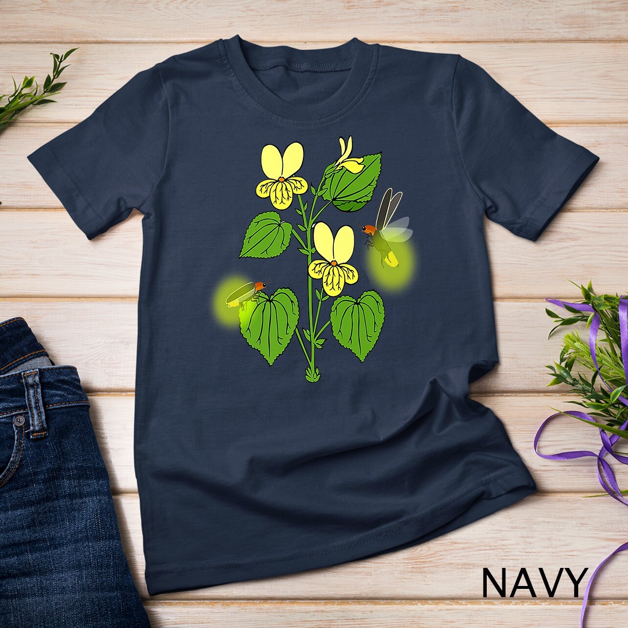 Lightning Bugs and Flowers Bugs Insects Entomology Beetle Premium Unisex T-shirt