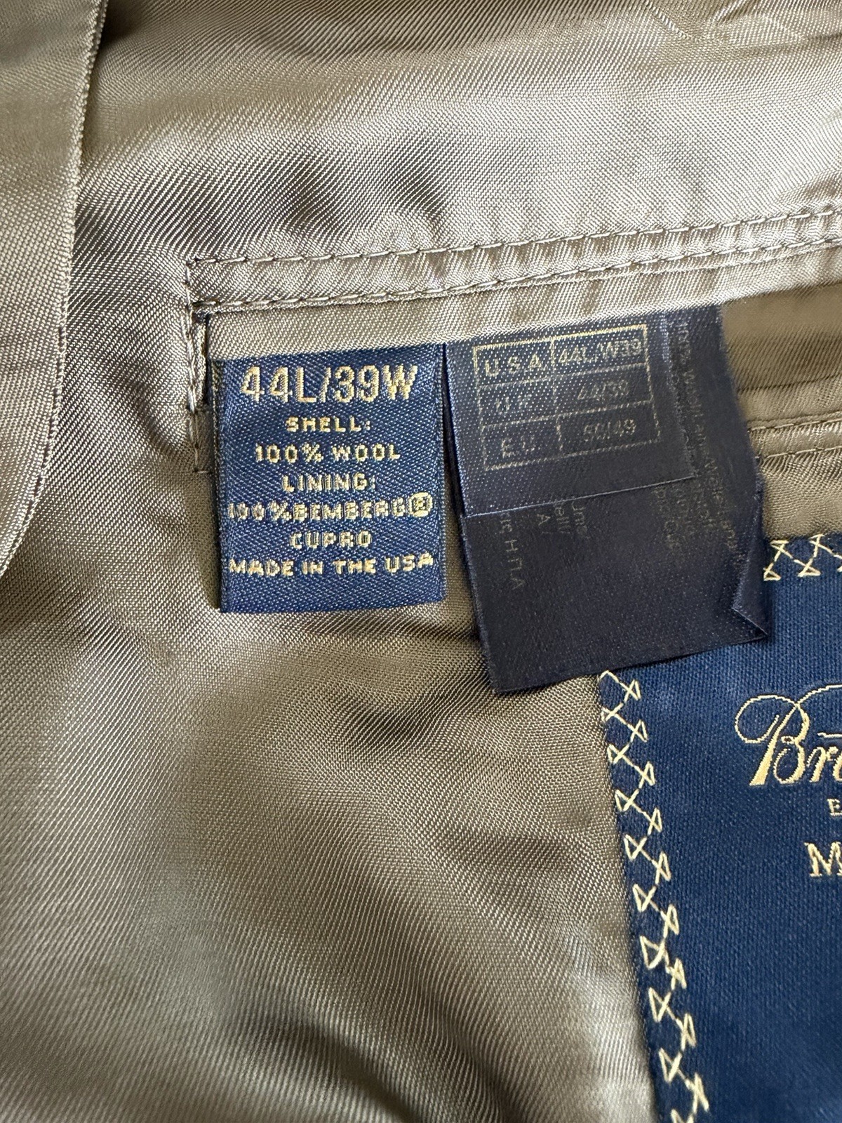 Brooks Brothers suit mens 44L Gray Pinstripe 2 Button 1818 Madison Saxxon Wool
