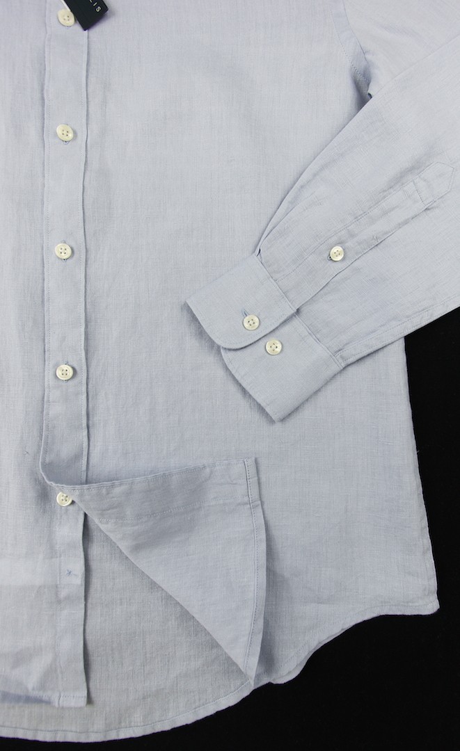 Men’s PERRY ELLIS Light Blue Pure Linen Shirt Extra Large XL NWT NEW Awesome!