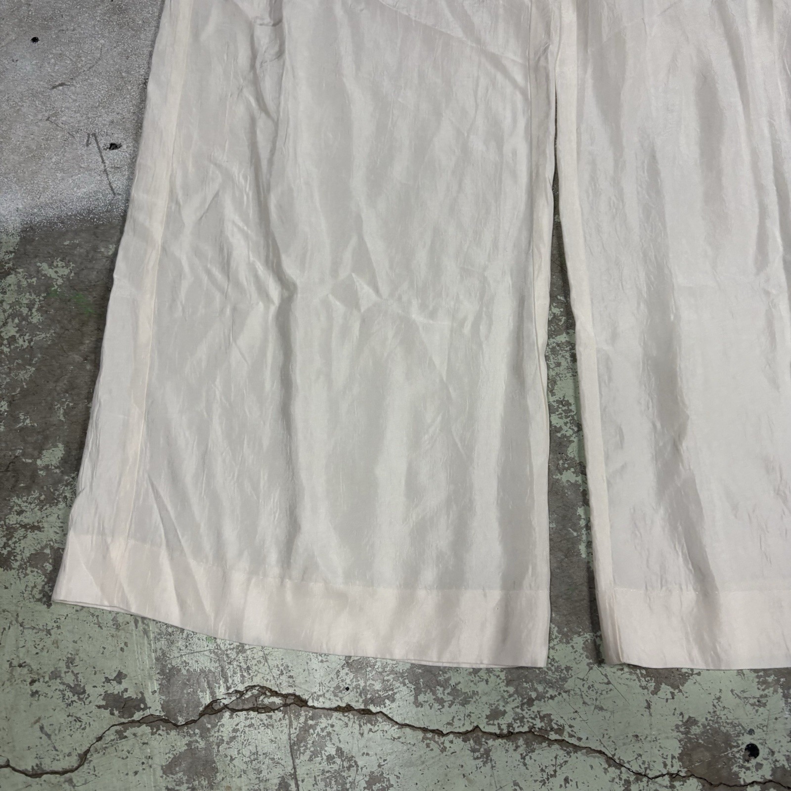 J. Crew Stratus Pant in Textured Satin Women’s Size Large Ivory Classic City NEW