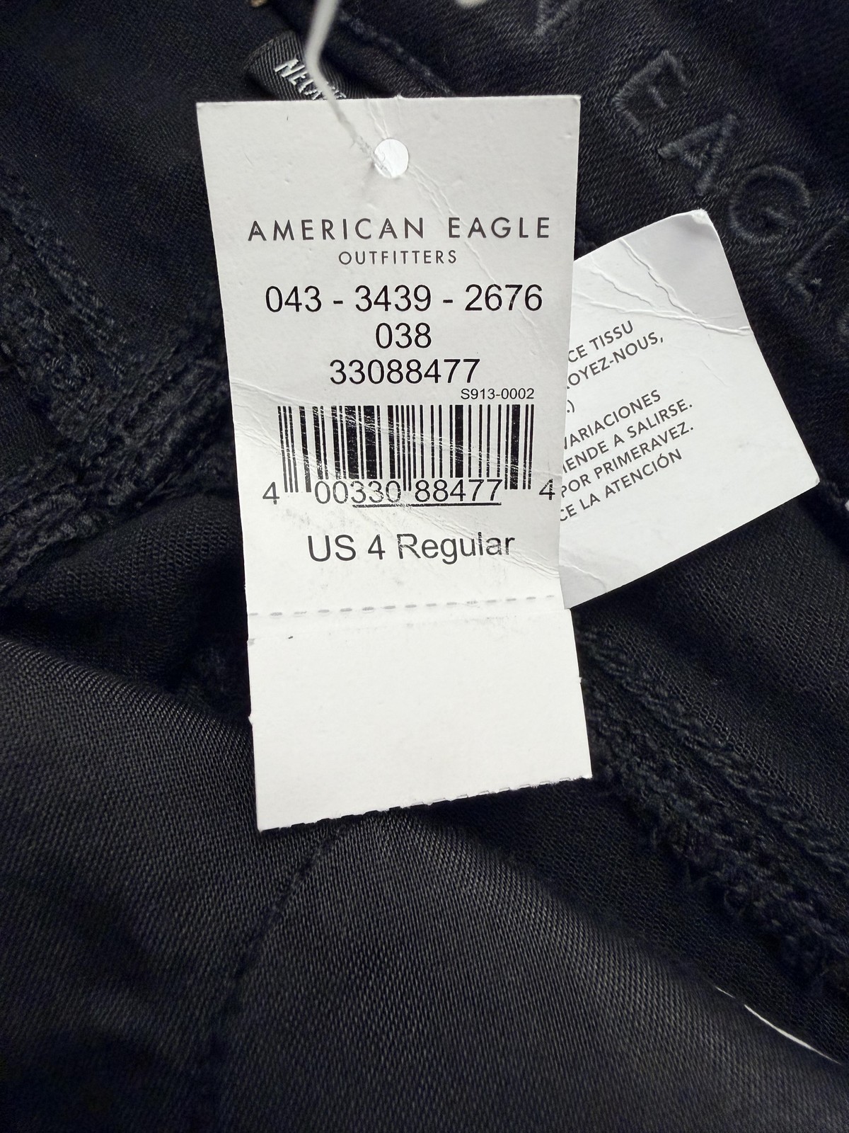 American Eagle Outfitters Jegging Jeans Womens 4 Black Hi-Rise Distressed 27×29