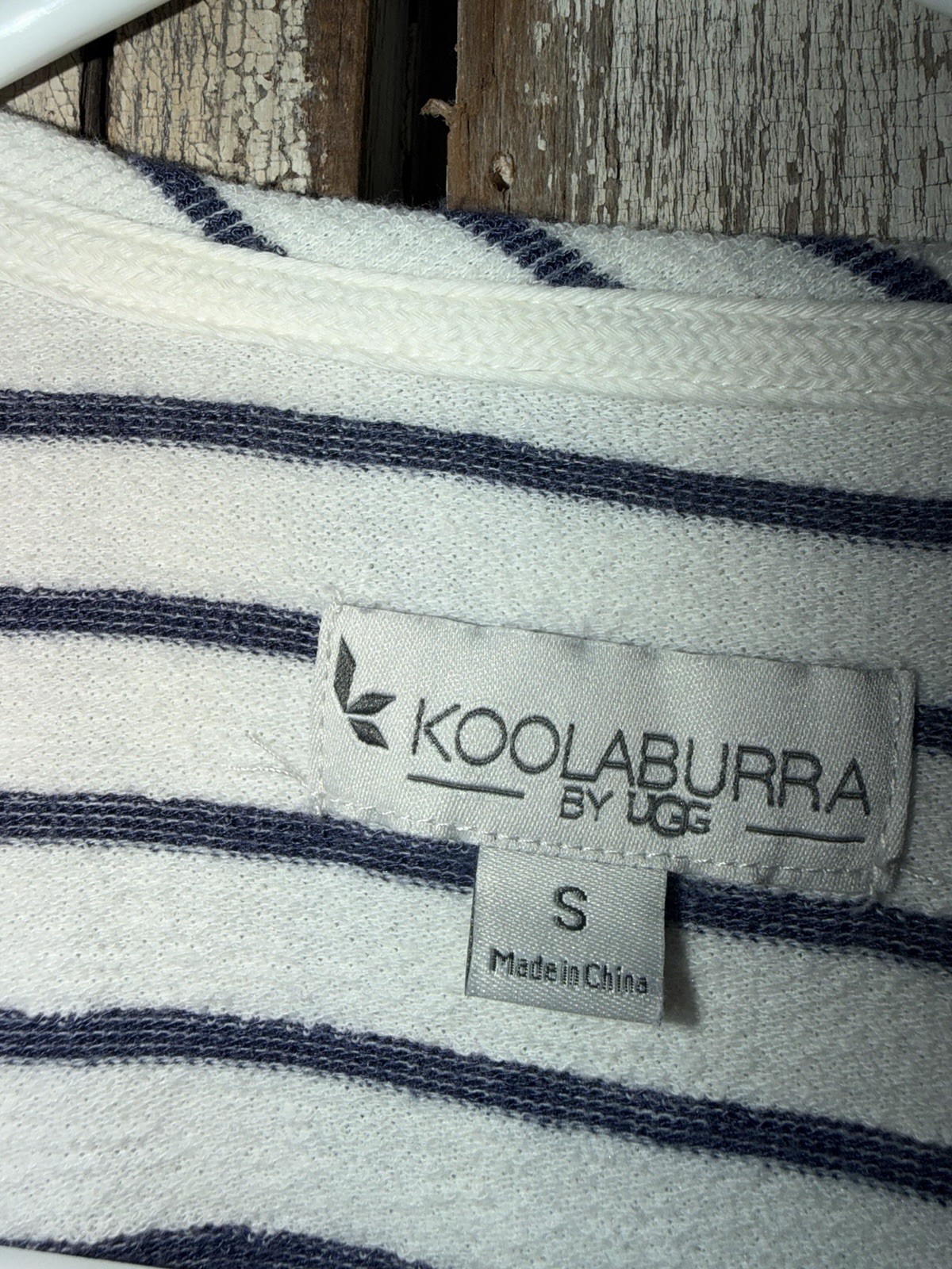 Koolaburra by UGG Women’s S White/Blue Striped Knit Crew Neck Short Sleeve Top