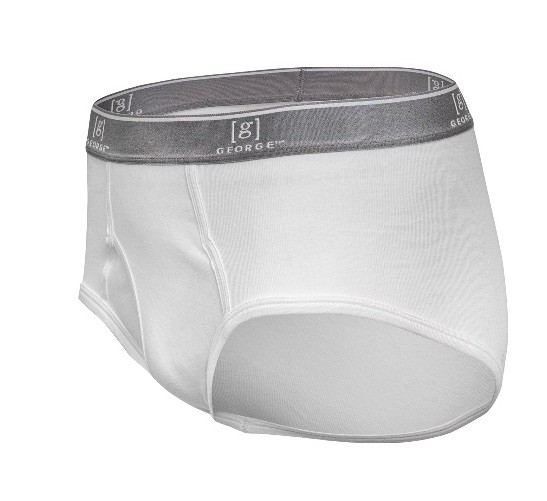 George Size M (32-34) 6 Pack men’s Full Rise Briefs White Cotton Tag-Free NEW