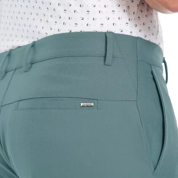 Greg Norman Men’s Performance Flex Waistband Snap Button Pants, Green, 32X34
