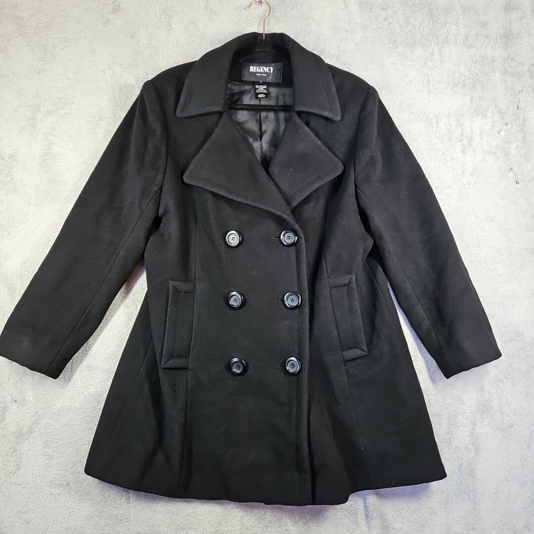 Regency New York Women’s 65% Wool 35% Cashmere Mid Length Dress Pea Coat Size 12