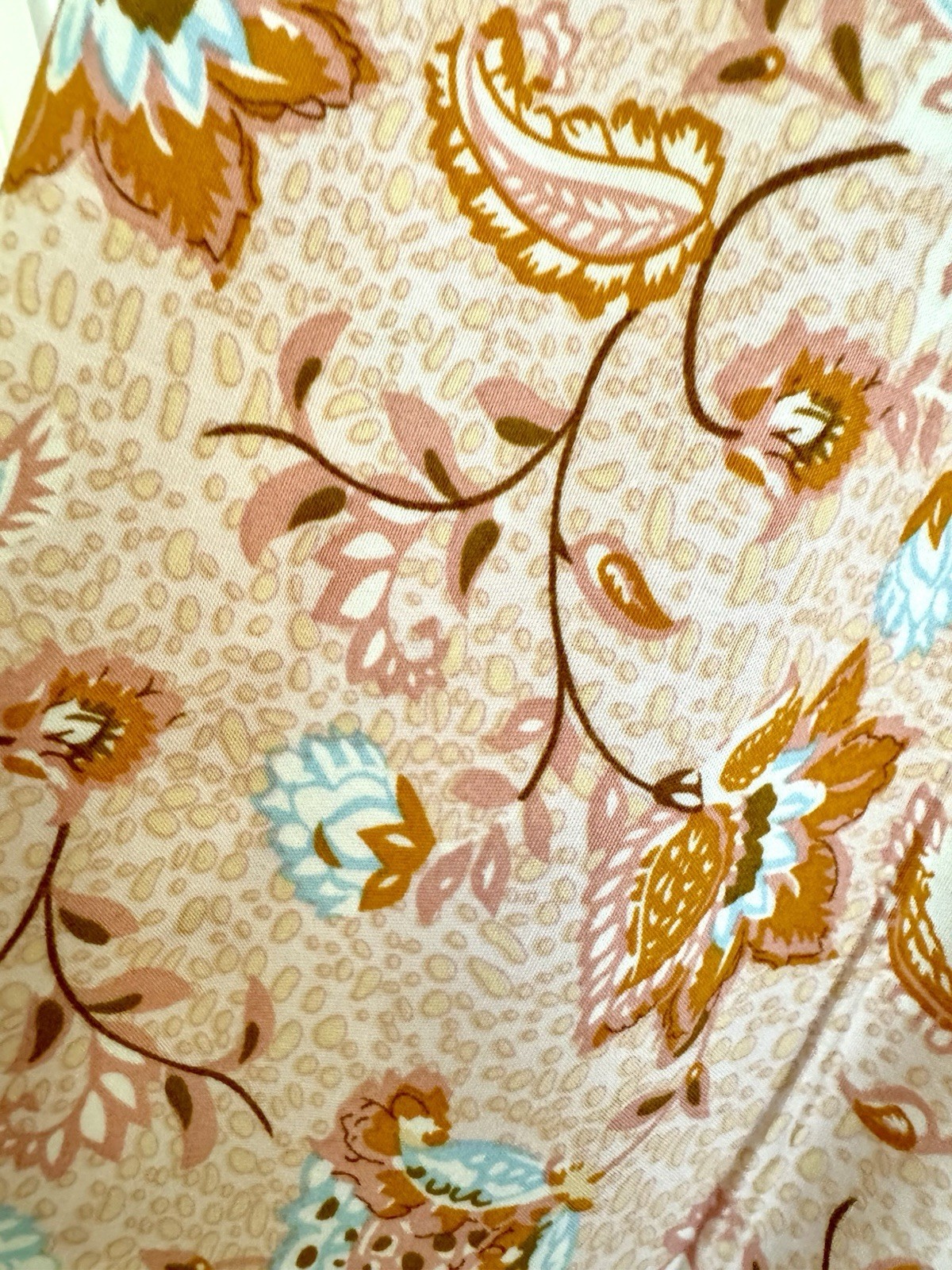NWT R Vivimos Dress Large 12/14 Peach Pink Floral Prairie Peasant Bohemian