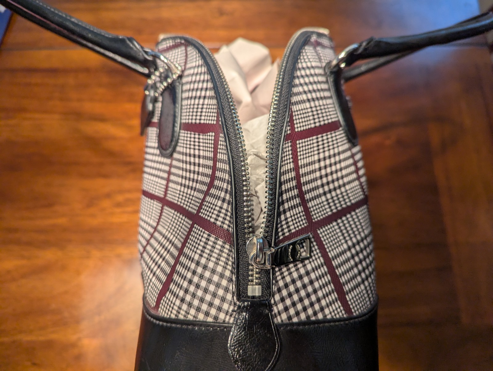 Coach Peyton Handbag Glen Cora Canvas Plaid Pristine Check Description