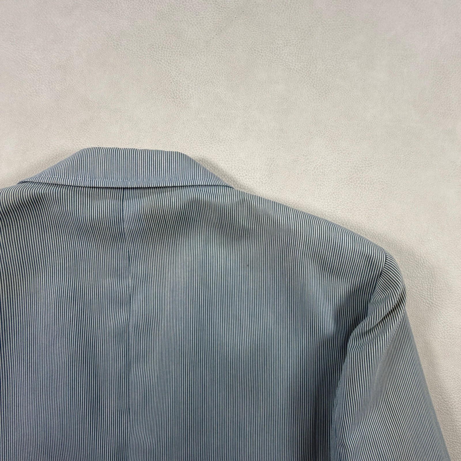 Vintage Haspel Seersucker Blazer 42R Mens Blue White Pinstripe Coat Suit Jacket