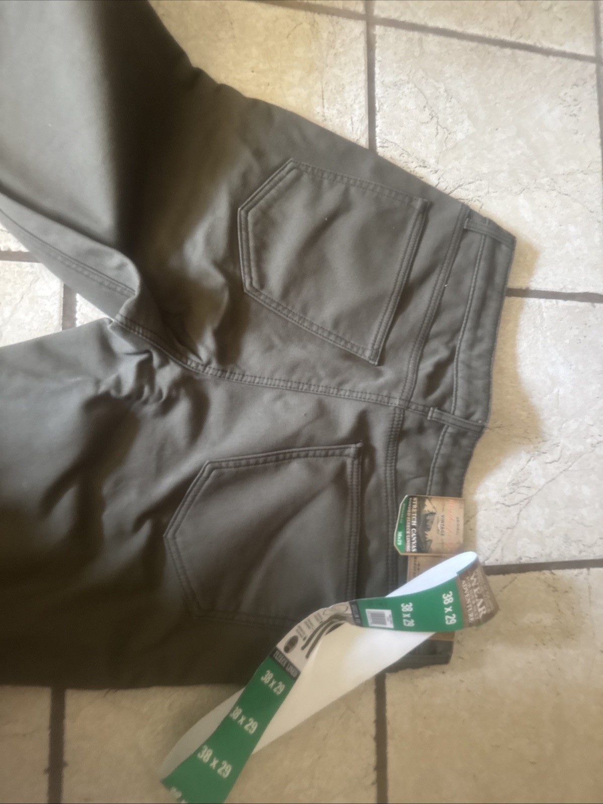 NWT WEATHERPROOF VINTAGE Men’s Stretch Canvas Bonded Fleece Lining Pant 38×29