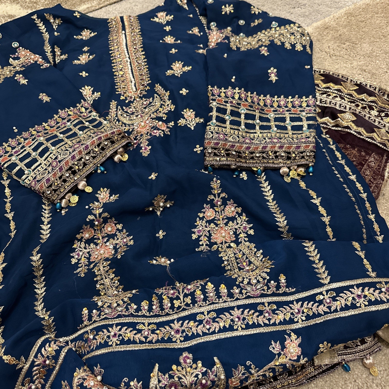 Pakistani Indian Shalwar Kameez Chiffon Duppata Bust 48:49 fully lined