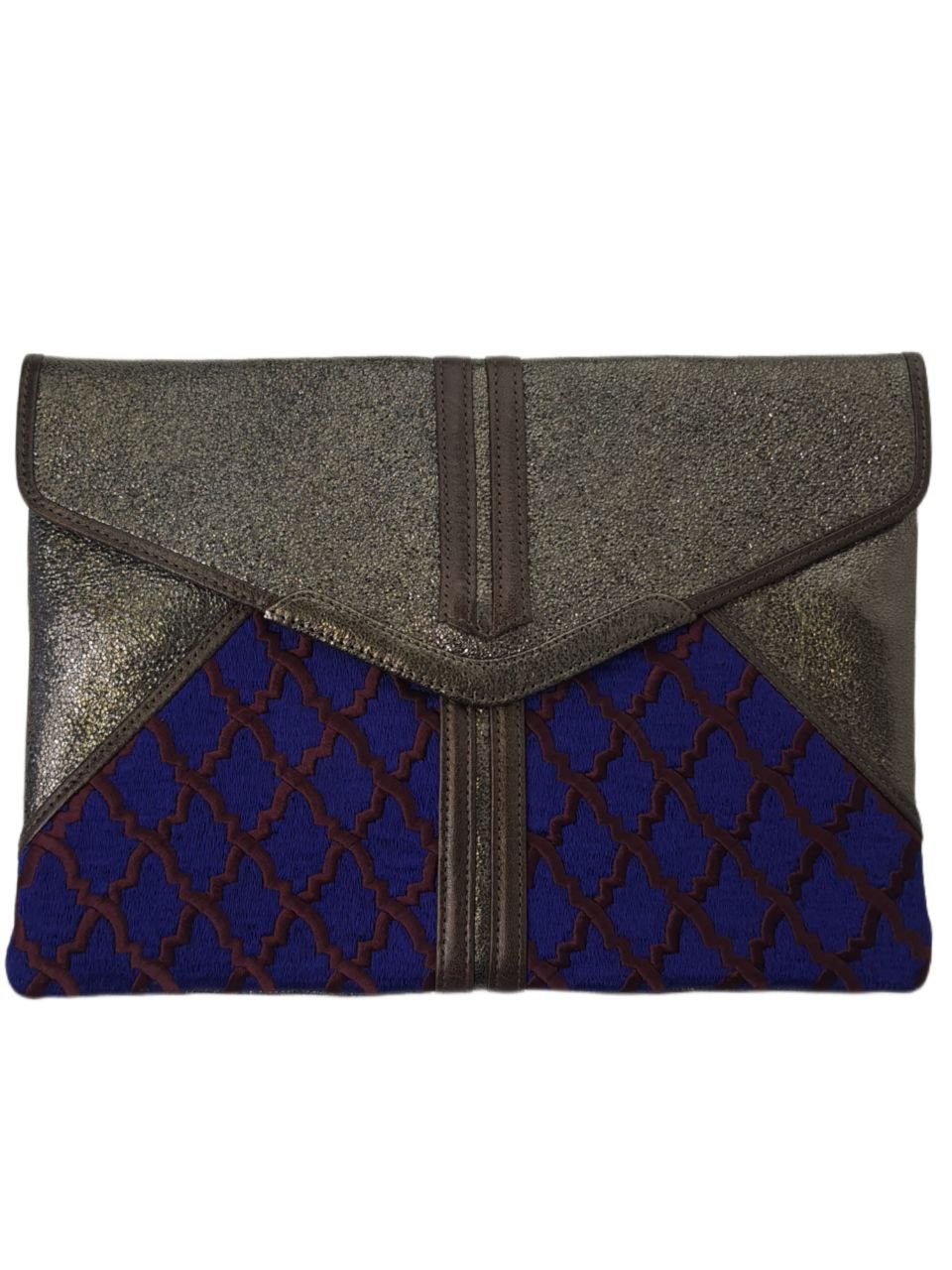 POPINJAY Women’s Gold Anfa Envelope Clutch #Pop1 8’5″x12′ One Size NWT