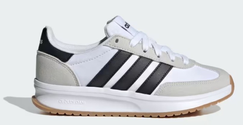 BRAND NEW Adidas Run 70s 2.0 J Size 4 Youth White/Black/Brown Gum Comfort