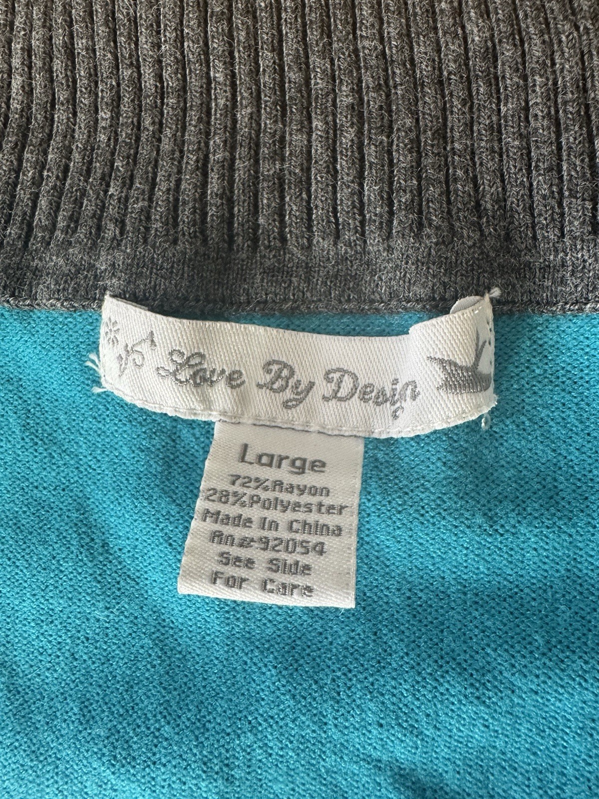 Love By Design Sweater Dress Womens L Vintage Y2K Mini Short Sleeve V Neck