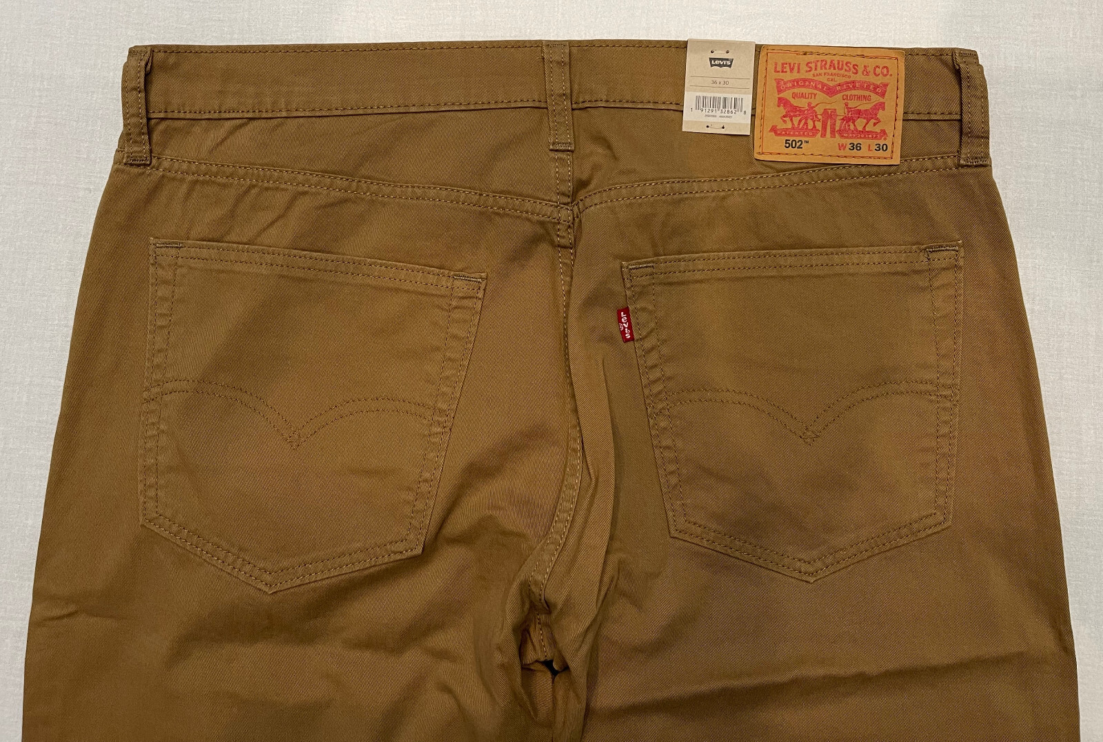 Mens Levis 502 Regular Taper Stretch Jeans Caraway (Brown) 32, 33, 34, 36 #0100