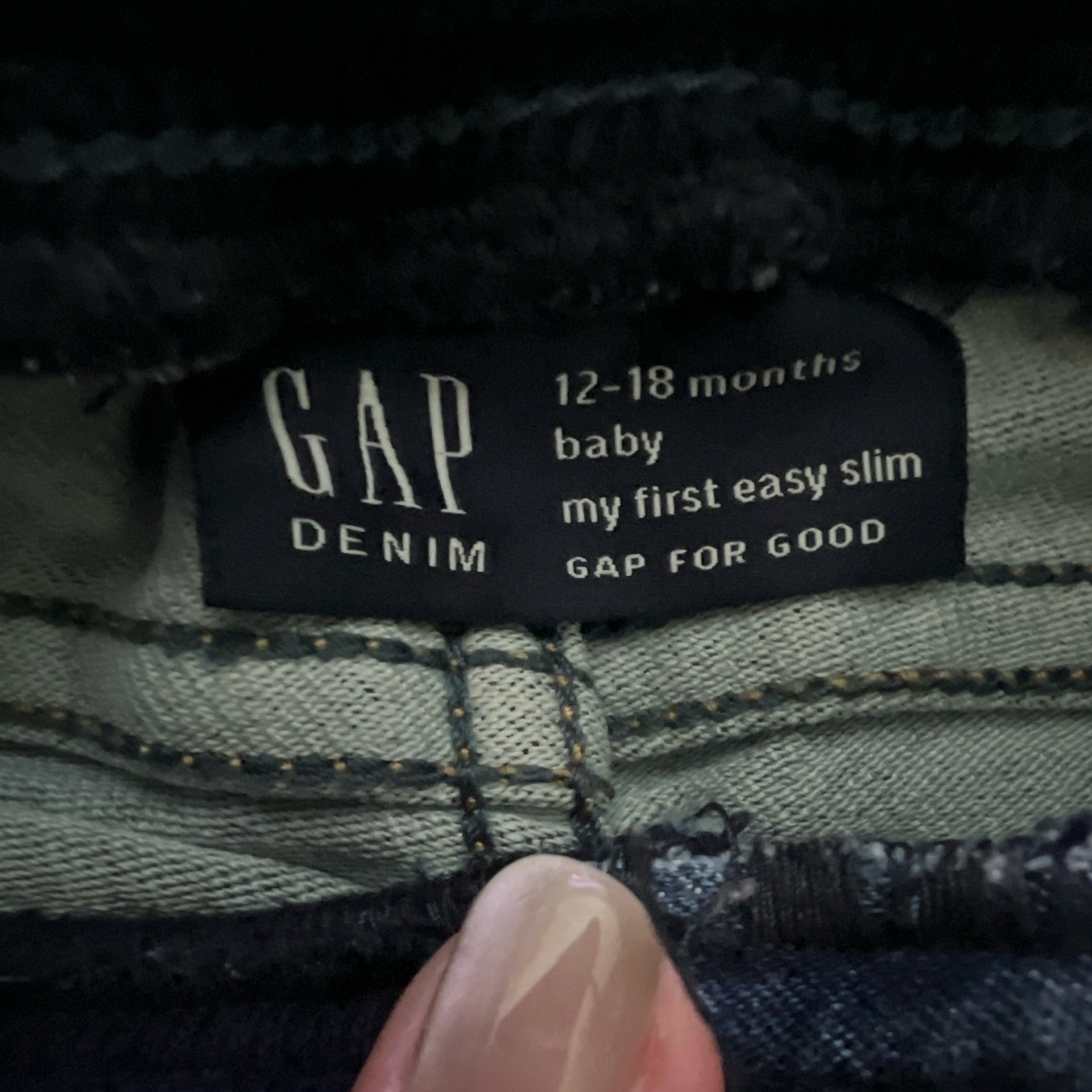 Gap Unisex Baby My First Easy Slim Jeans 12-18M Blue Pull-On Elastic Waist