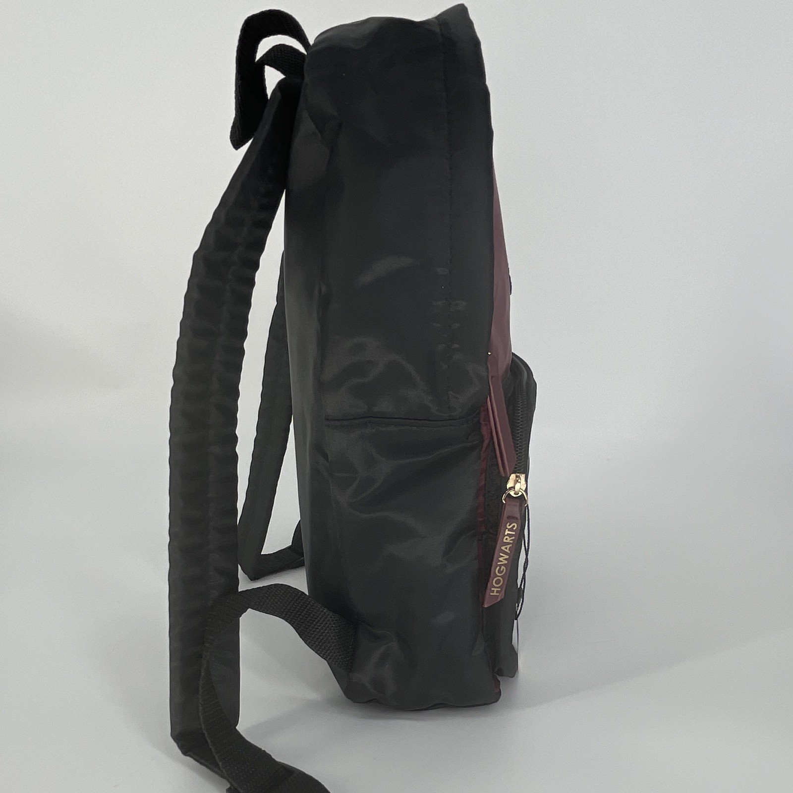Harry Potter Gryffindor Colorblock Backpack Black/Burgundy Medium Embroidered